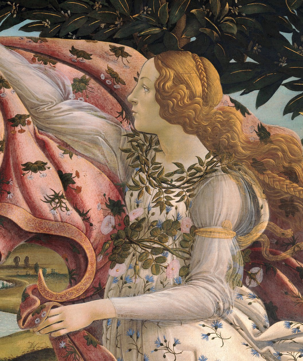 Naissance de Vénus, détail (la Hora du Printemps), 1485 - Sandro Botticelli