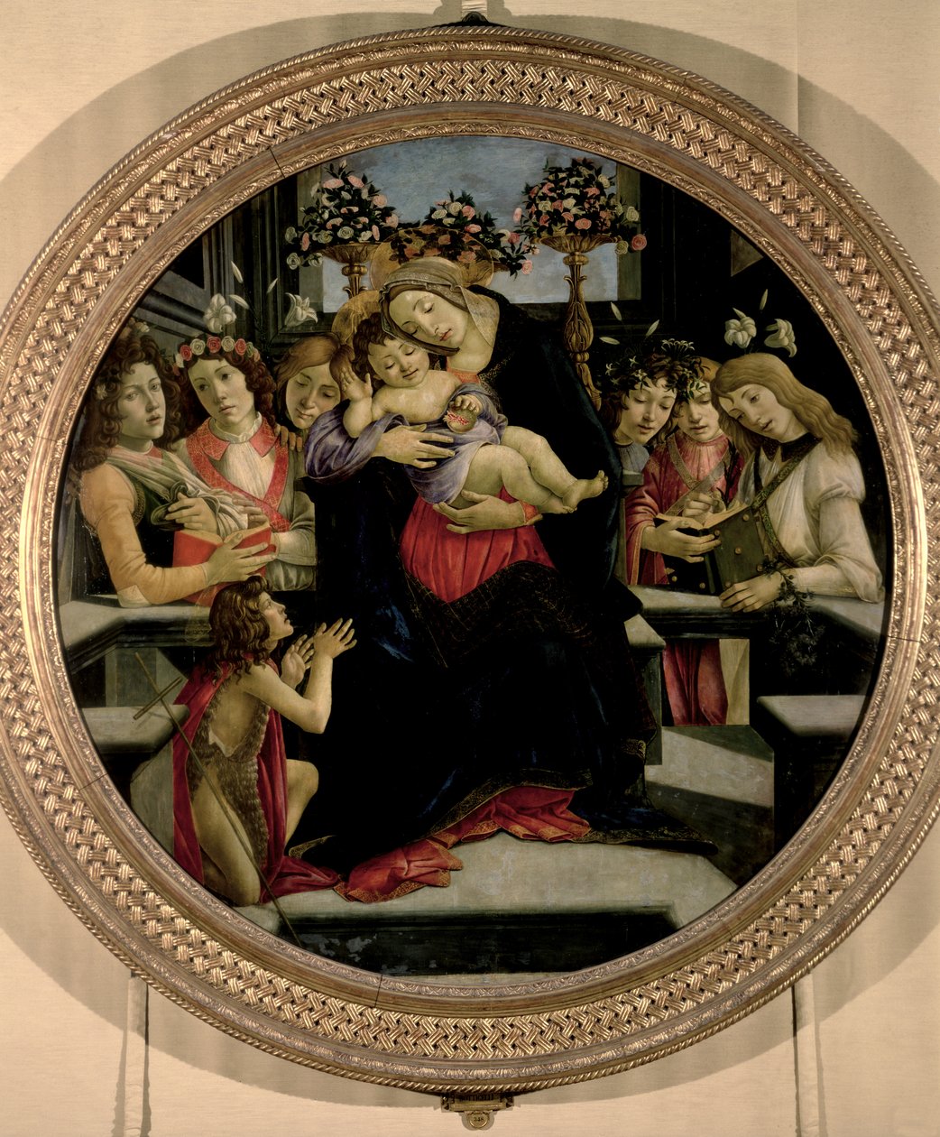 Madone et Enfant avec des anges et Saint Jean-Baptiste - Sandro Botticelli