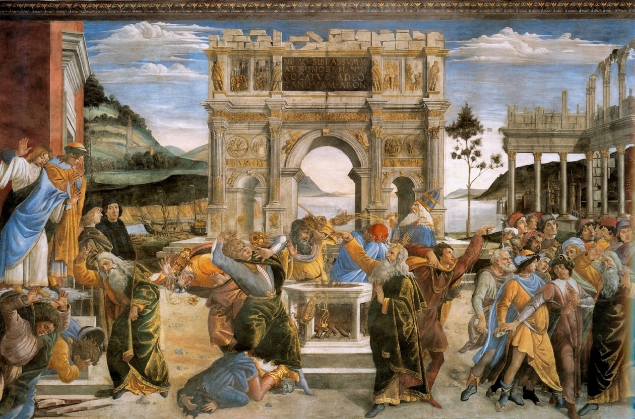 La Punition de Coré et la Lapidation de Moïse et Aaron - Sandro Botticelli