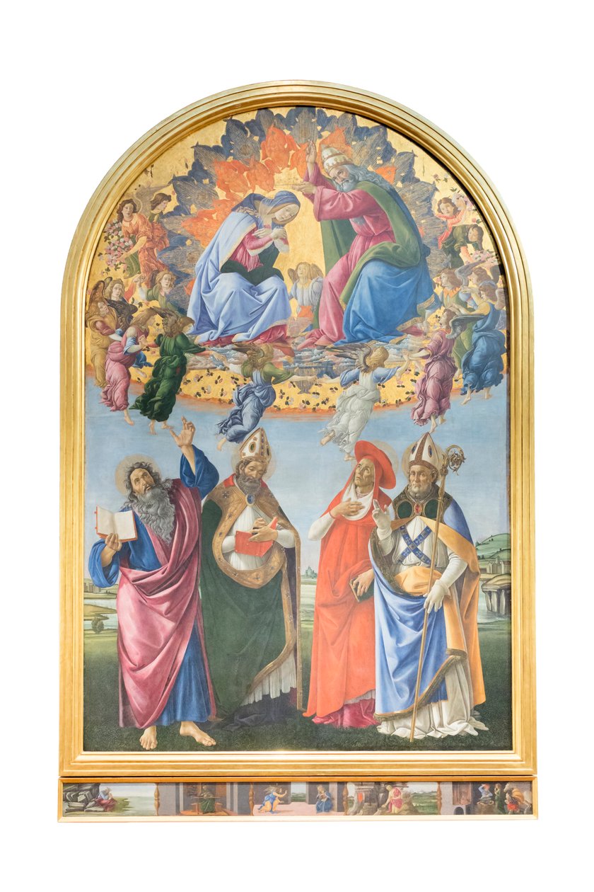Couronnement de la Vierge avec des anges et saint Jean l