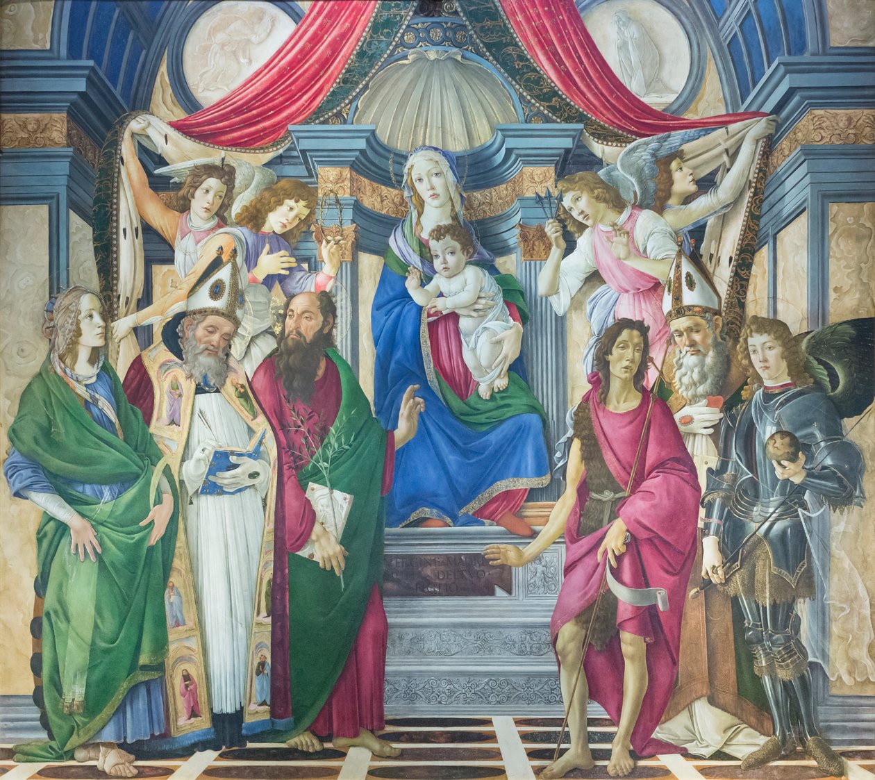 Madone et Enfant en majesté avec des saints - Sandro Botticelli