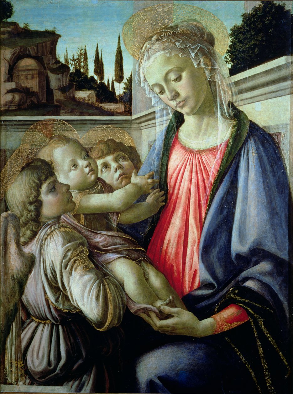 Madone et enfant avec des anges - Sandro Botticelli