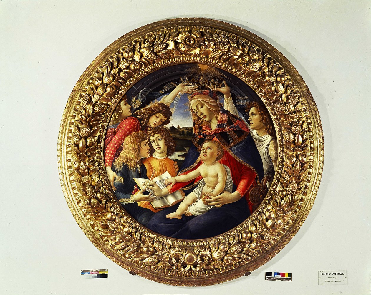 Madone du Magnificat et cinq anges (tondo) - Sandro Botticelli
