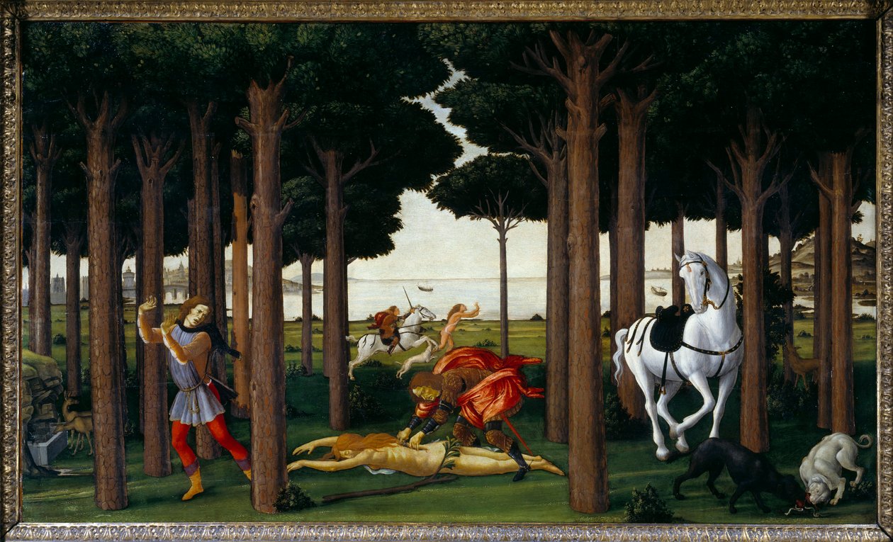 Histoire de Nastagio degli Onesti : Chasse infernale deuxième panneau d