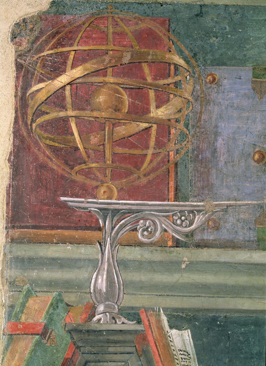 Détail de Saint Augustin dans son étude montrant une sphère armillaire - Sandro Botticelli