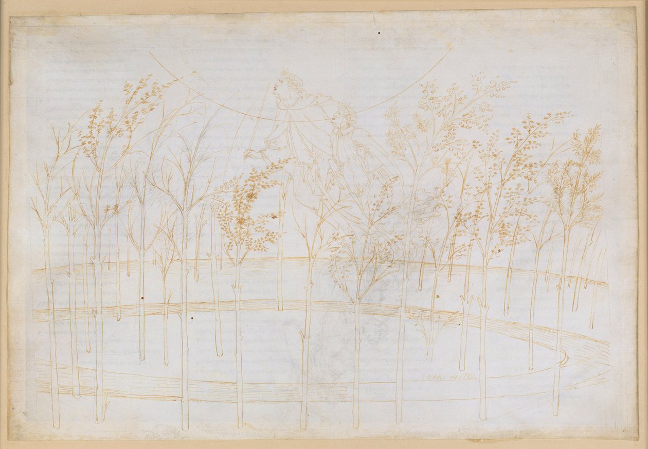La Divine Comédie, Paradis I : Ascension vers le ciel de feu. Béatrice explique à Dante les forces qui régissent l