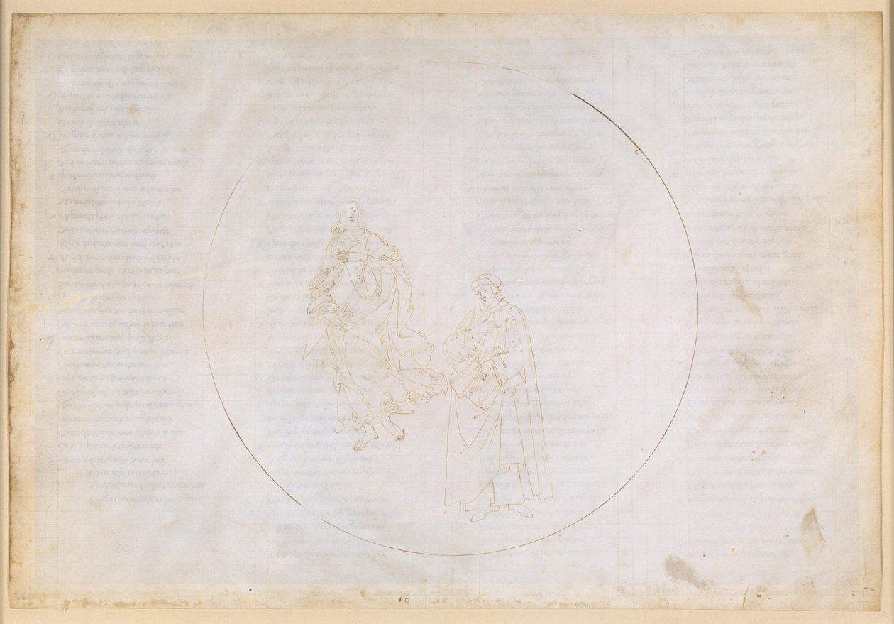 La Divine Comédie, Paradis XVI. Cinquième sphère planétaire (ciel de Mars) : Cacciaguida déplore la décadence morale à Florence - Sandro Botticelli