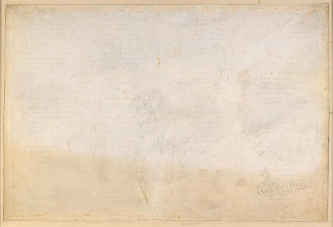 La Divine Comédie, Purgatoire VIII. Avant-purgatoire, zone intermédiaire : la Vallée des princes négligents ; la tentation par le serpent ; conversation avec Nino Visconti et Currado Malaspina - Sandro Botticelli