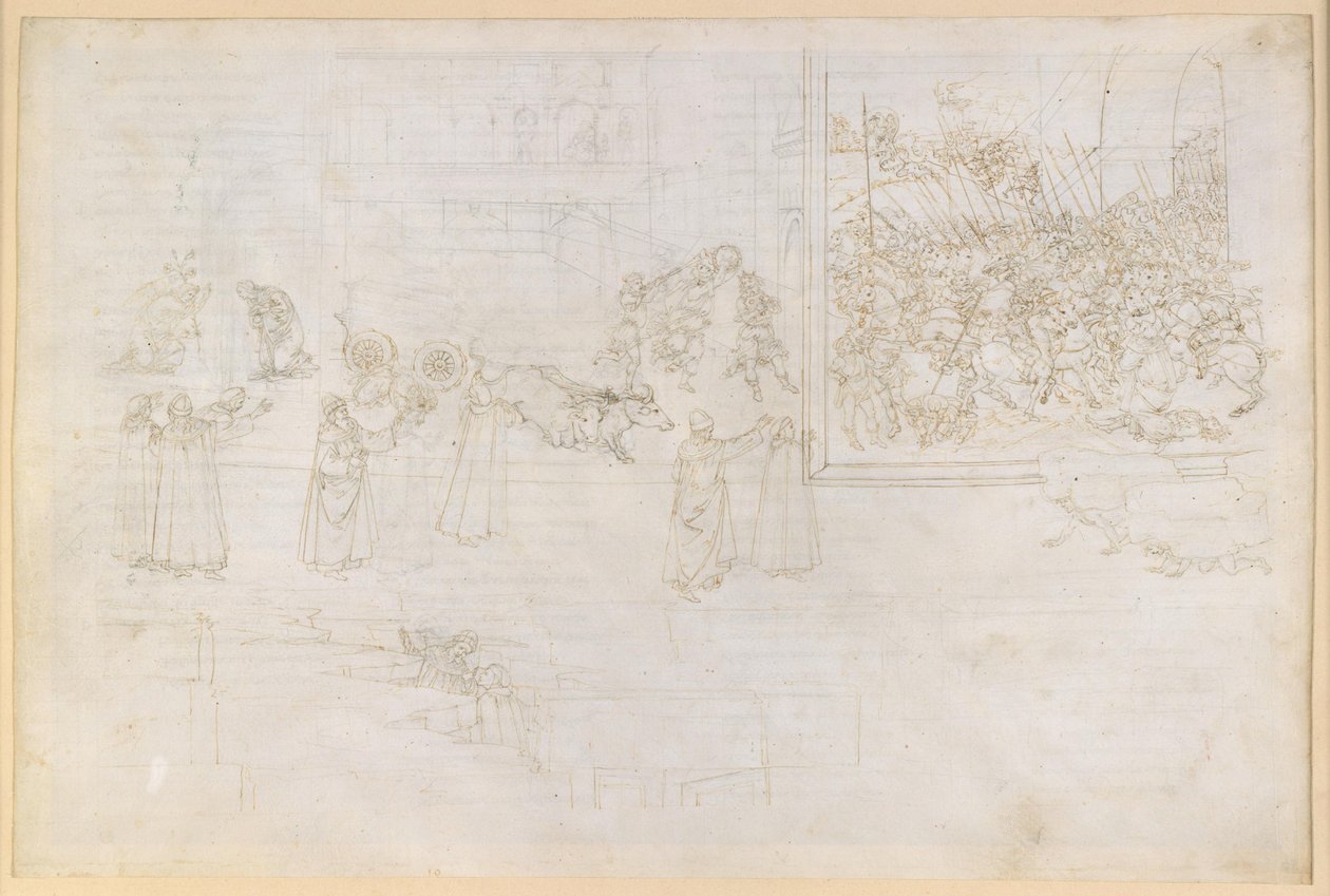 La Divine Comédie, Purgatoire, chant X. Premier cercle du Purgatoire : les reliefs de marbre ; la pénitence des orgueilleux - Sandro Botticelli