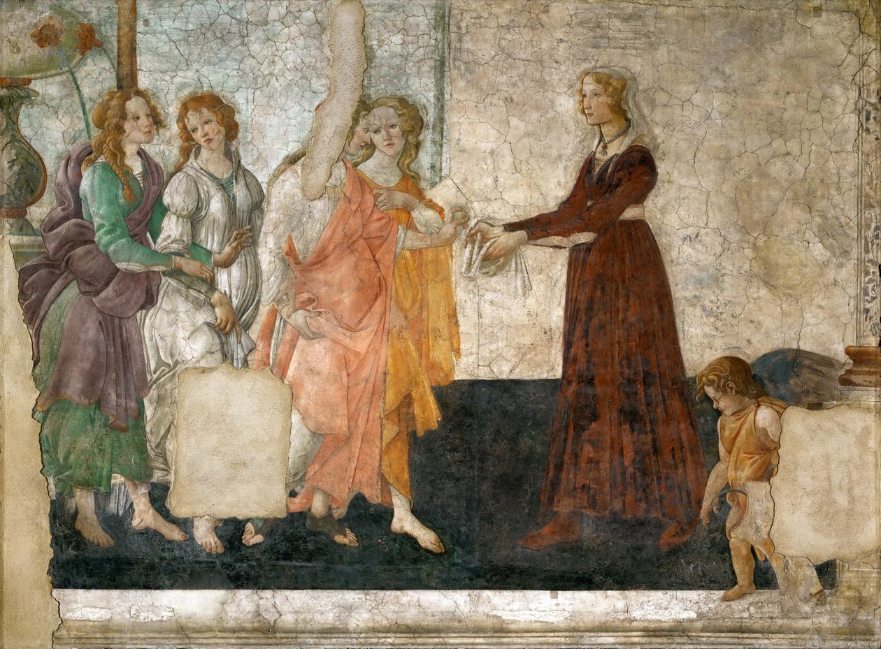 Vénus et les Trois Grâces offrant des présents à une jeune fille - Sandro Botticelli