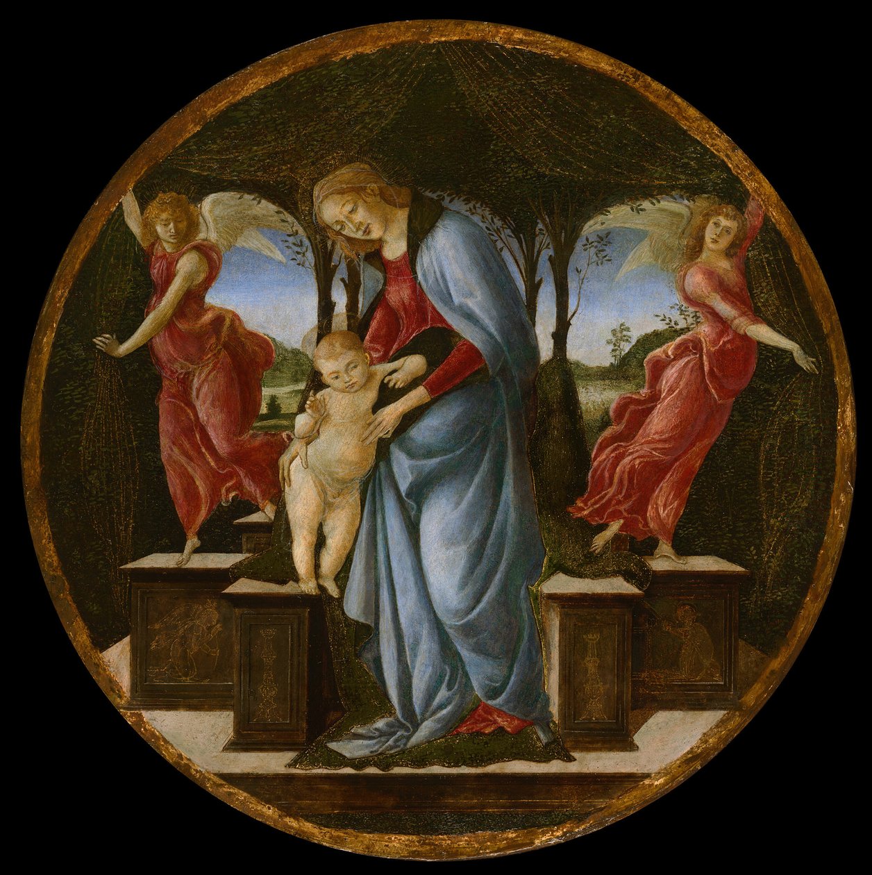 Vierge et Enfant avec deux anges - Sandro Botticelli