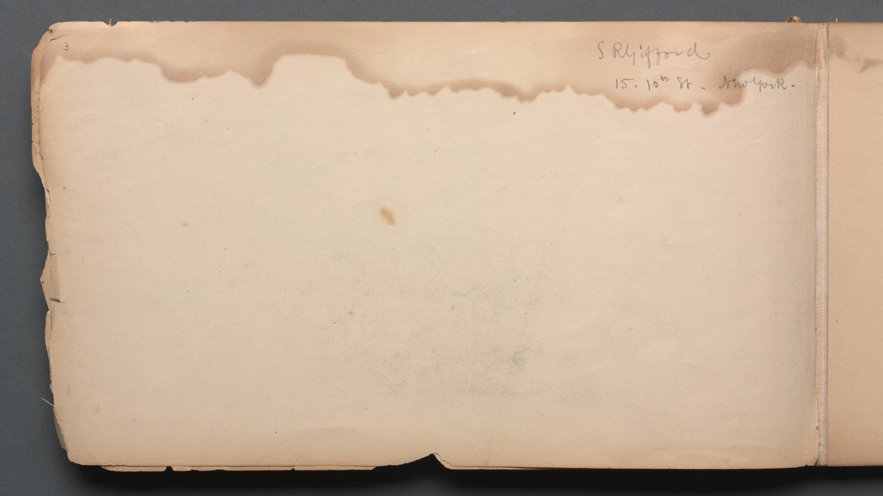 Carnet de croquis, page 03 : S.R. Gifford 15 10th Street New York, 1859 - Sanford Robinson Gifford