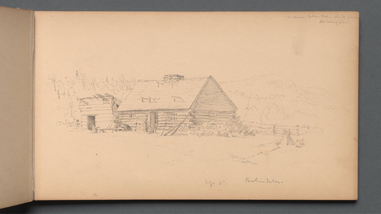 Carnet de croquis, page 14 : "Berlin Falls 2 septembre" - Sanford Robinson Gifford