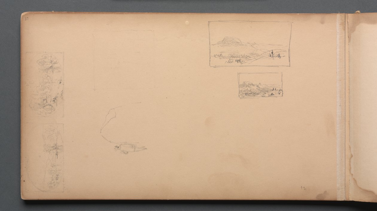 Carnet de croquis, page 37 : Vignettes de paysage du Maine, 1859 - Sanford Robinson Gifford