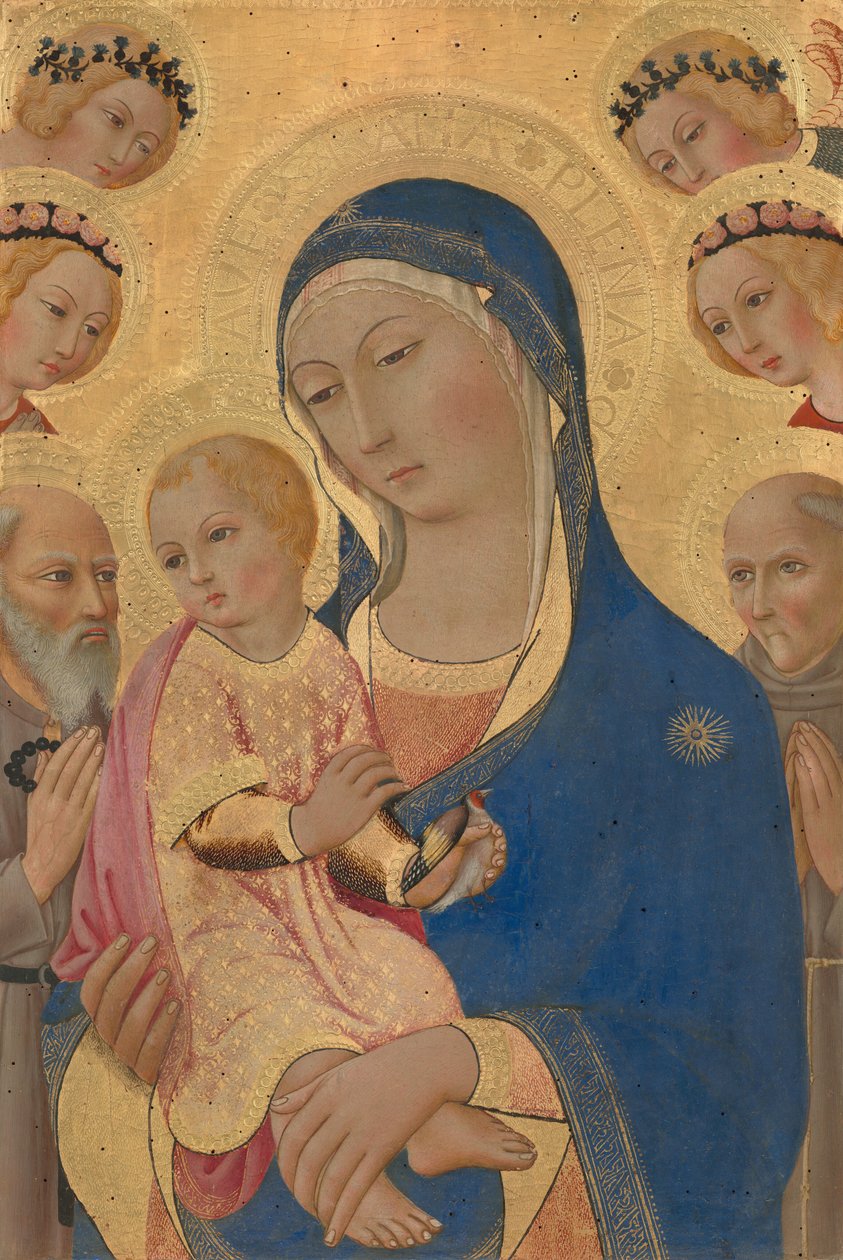 Madone et enfant avec Saint Jérôme, Saint Bernardin et anges - Sano di Pietro