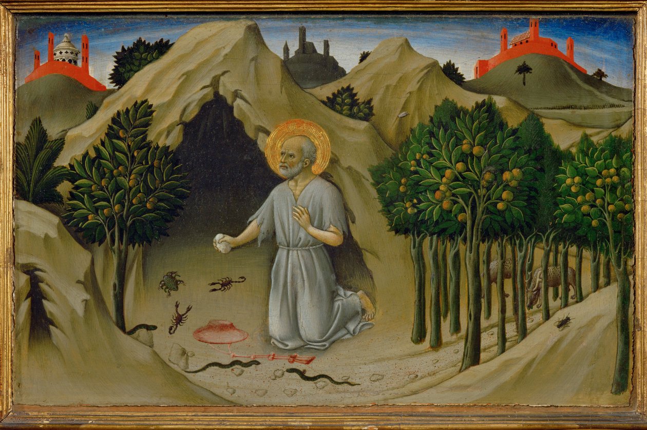 Saint Jérôme pénitent ... - Sano di also Ansano di Pietro di Mencio Pietro