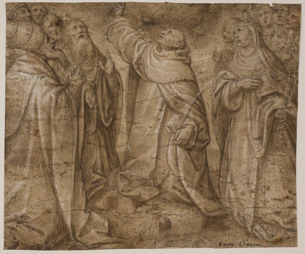 Saints Dominique, Catherine de Sienne et un groupe d