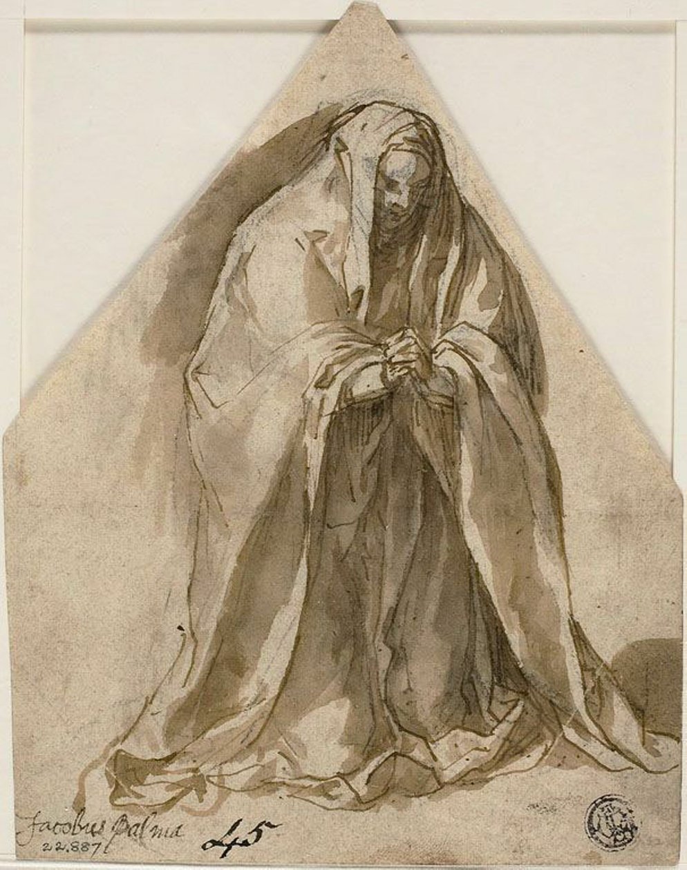 Femme agenouillée (recto et verso) - Sante Peranda