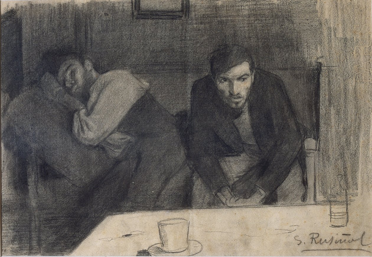 Portrait du sculpteur Carles Mani et du peintre Pere Ferran - Santiago Rusiñol