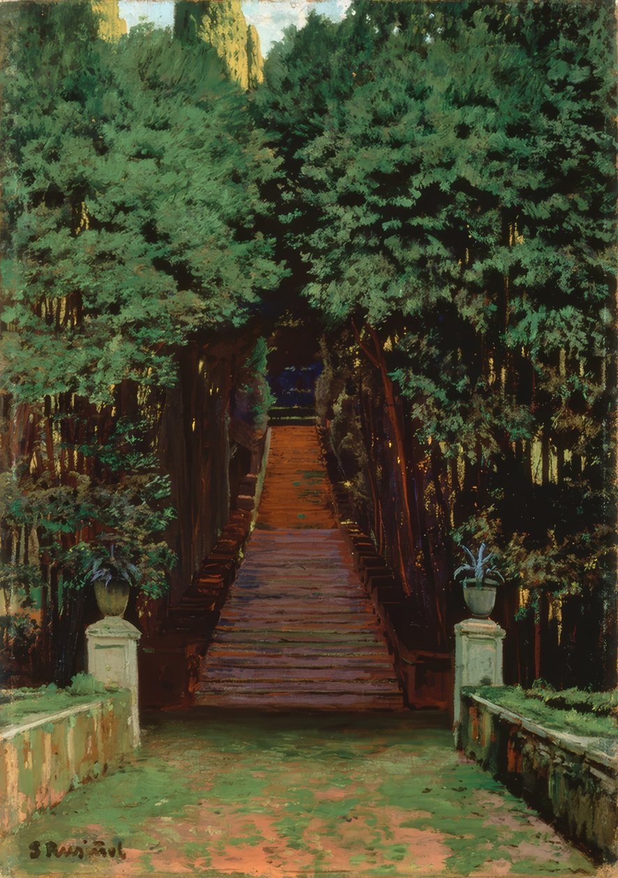 Escalier dans le jardin - Santiago Rusiñol