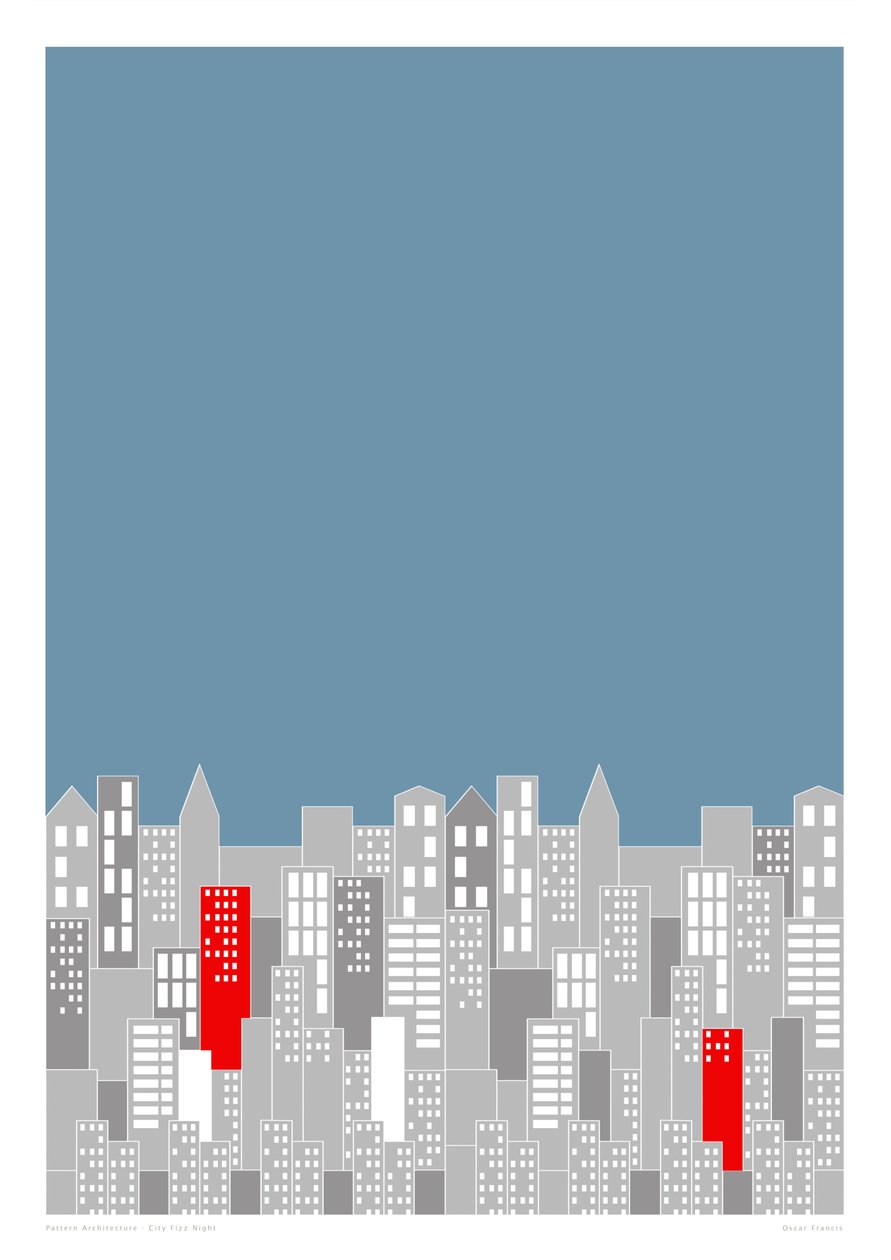 City Fizz Night, 2014 (impression graphique giclée) - Sarah Evans