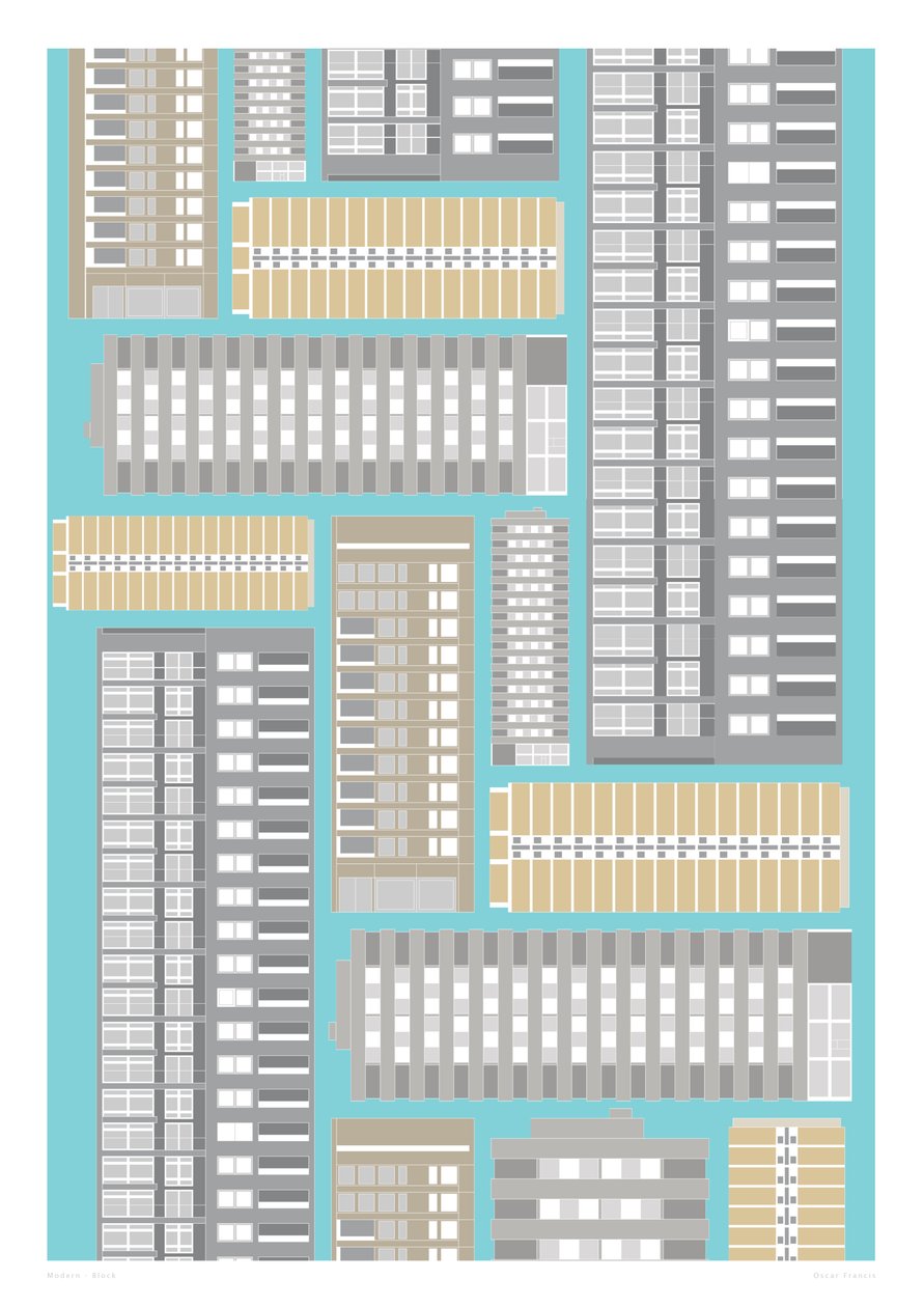 Modern Block, 2014 (impression graphique giclée) - Sarah Evans