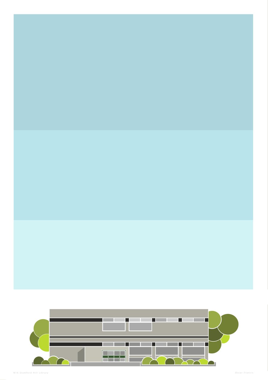 Bibliothèque de Stamford Hill, 2014 (impression graphique giclée) - Sarah Evans