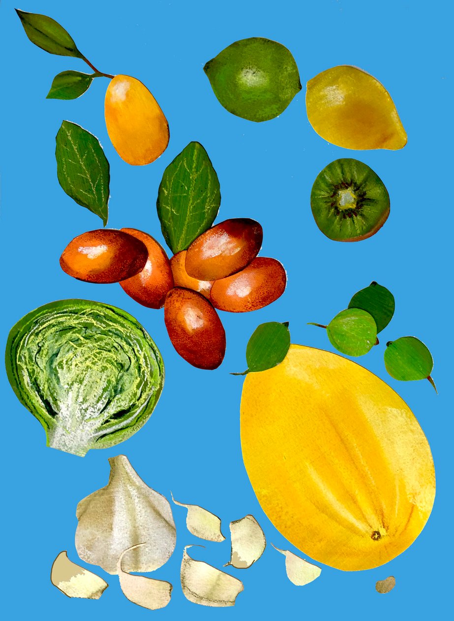 Fruits et légumes découpés - Sarah Thompson Engels