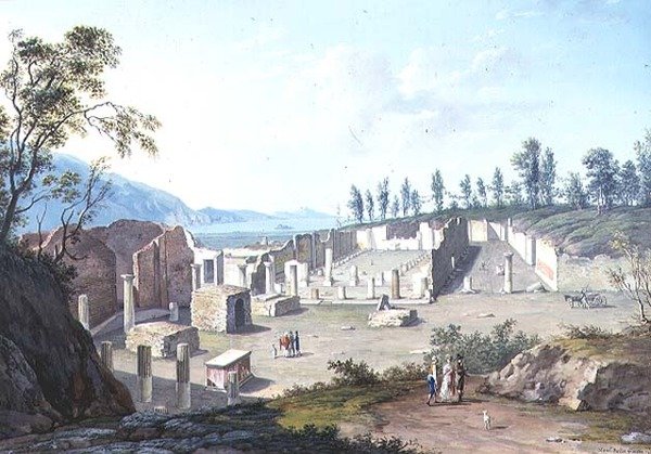 Touristes du Grand Tour aux ruines de Pouzzoles, près de Naples - Saviero Xavier della Gatta