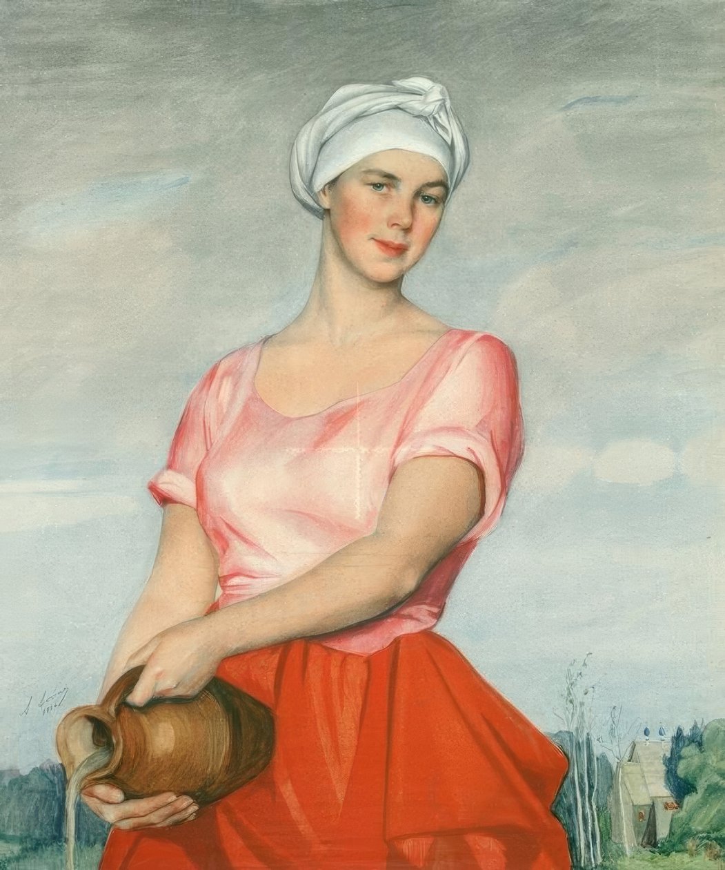 Paysanne russe avec une cruche - Saweli Sorin
