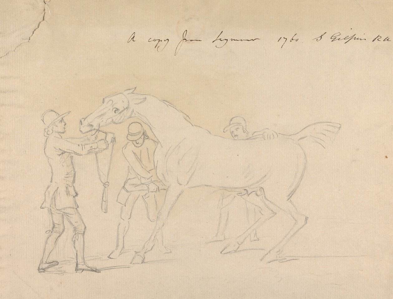 Un cheval et trois palefreniers - Sawrey Gilpin