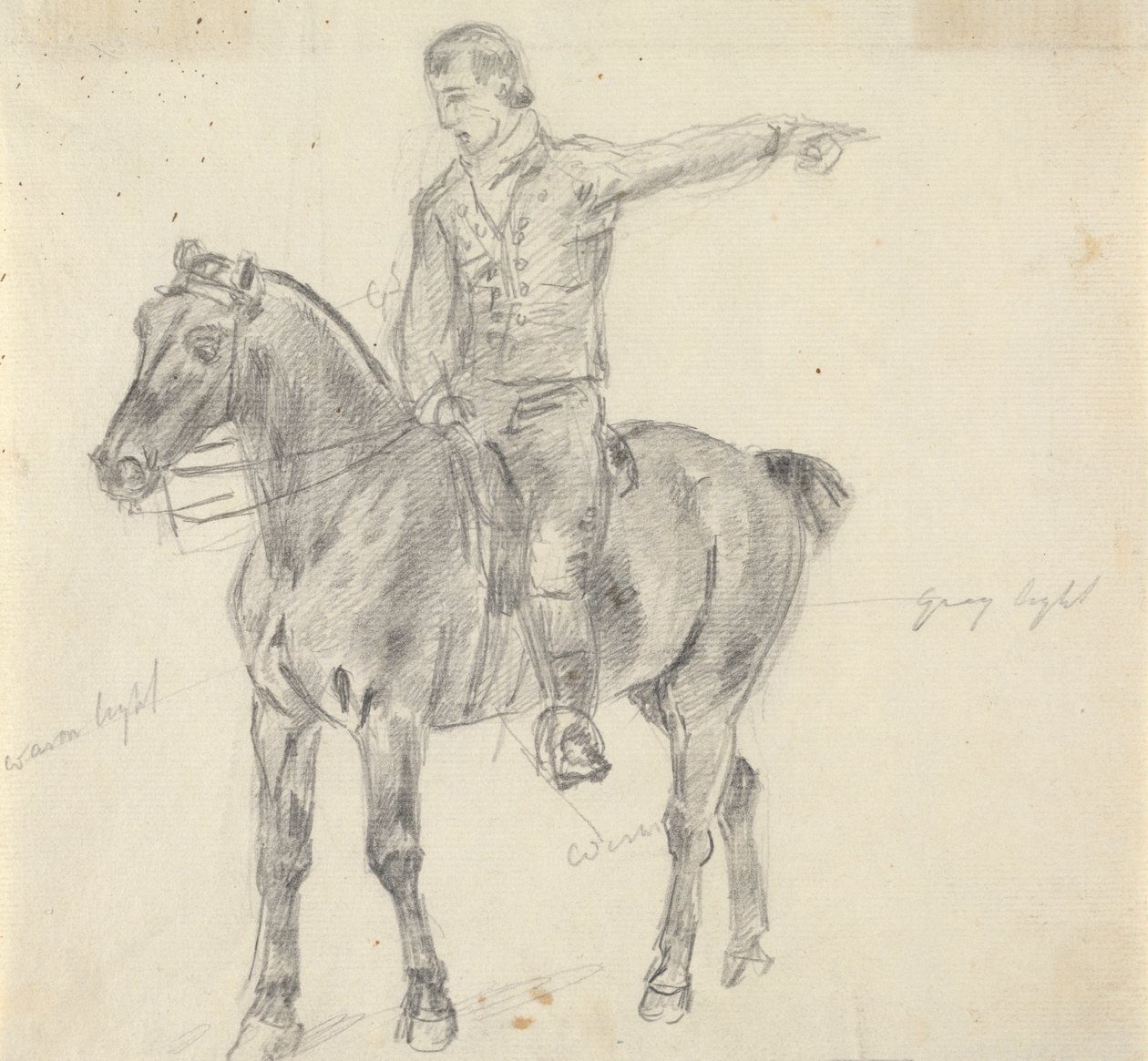 Figure à cheval face à gauche - Sawrey Gilpin