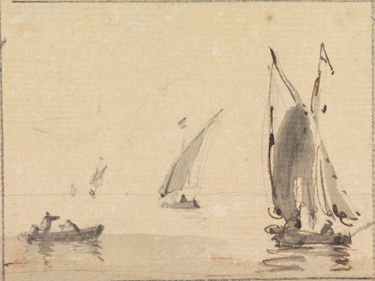 Voiliers sur mer calme - Sawrey Gilpin