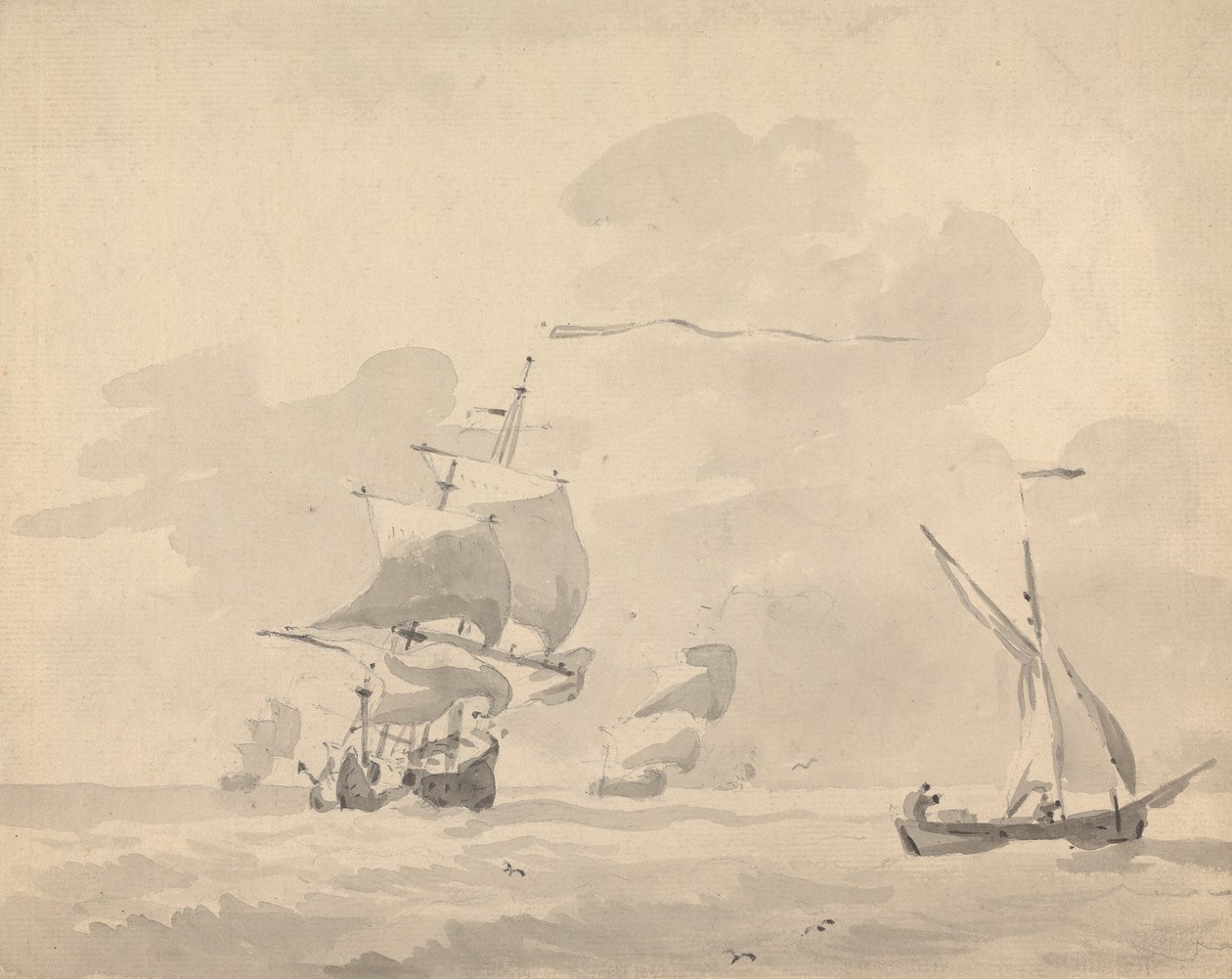 Navires en mer - Sawrey Gilpin