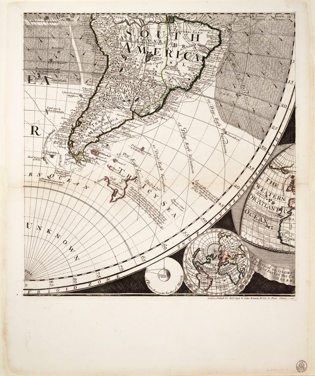 Nouvelle et correcte carte du monde (section), vers 1774 - Sayer & Bennett