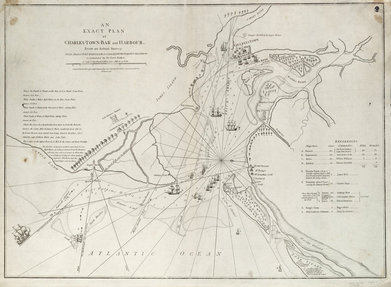 Plan exact de la barre et du port de Charles Town, d