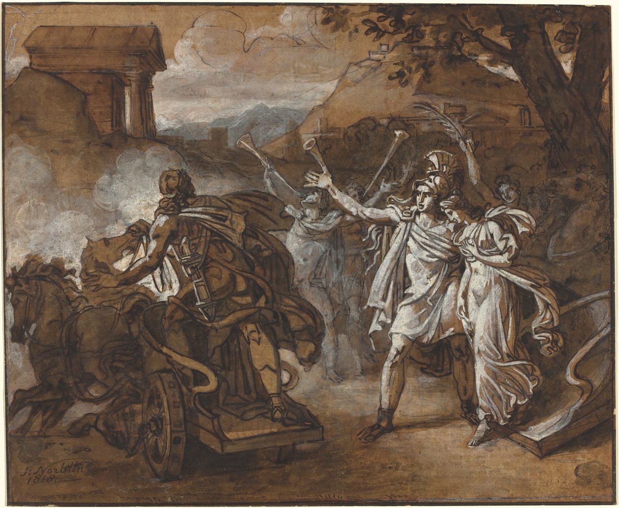 Castor et Pollux sauvant Hélène - Sébastien Louis Guillaume Norblin de la Gourdaine