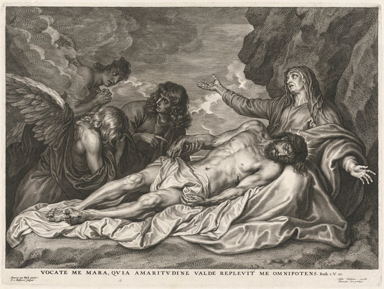La Vierge soutenant le Christ mort - Schelte Adams Bolswert after Sir Anthony van Dyck
