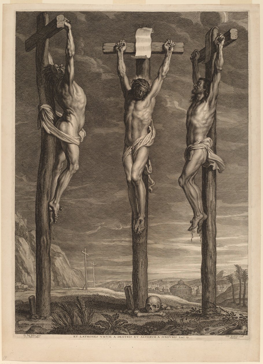 Christ crucifié entre deux voleurs - Schelte Adams Bolswert after Sir Peter Paul Rubens