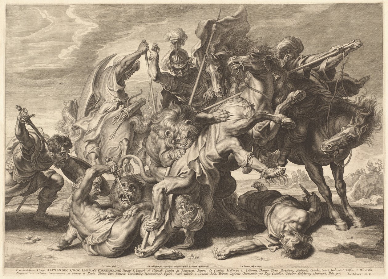 Chasse au lion - Schelte Adams Bolswert after Sir Peter Paul Rubens