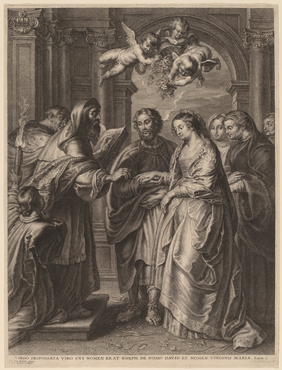 Le Mariage de la Vierge - Schelte Adams Bolswert after Sir Peter Paul Rubens