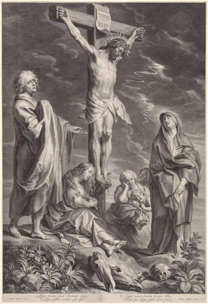 Christ en croix, avec Marie et Jean - Schelte Adamsz. Bolswert