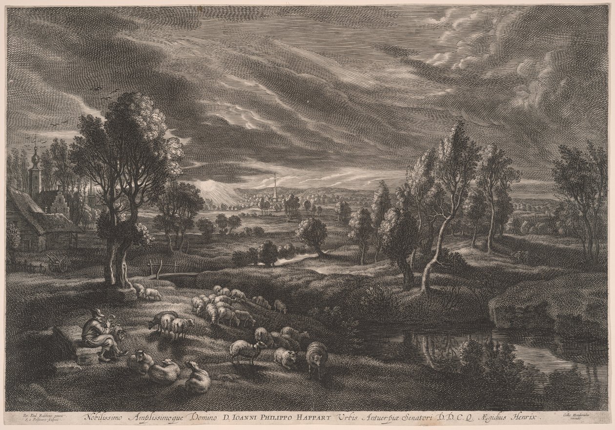 Paysage avec moutons, de Les Petits Paysages - Schelte Adamsz. Bolswert