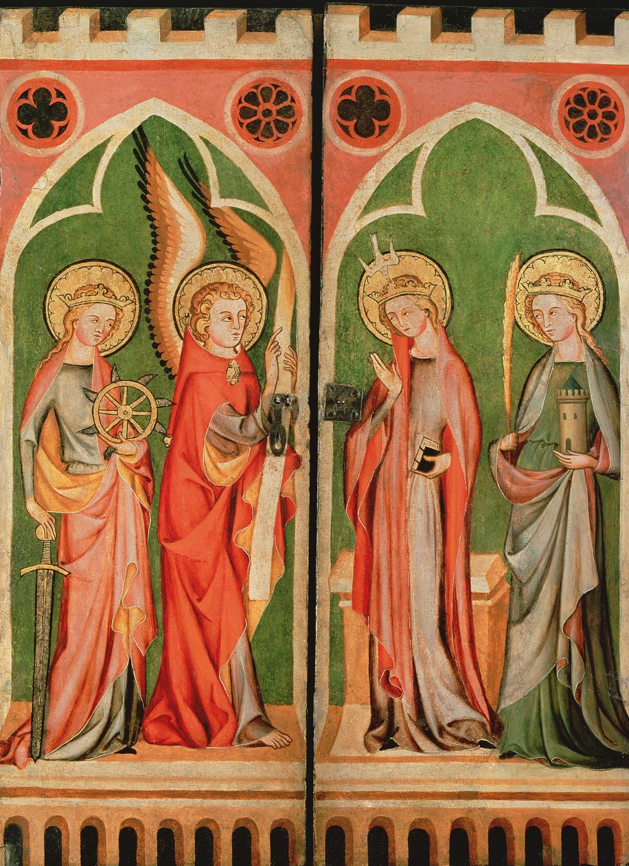 Annonciation avec S.S. Barbara et Katherine, 1310-40 - School of Cologne