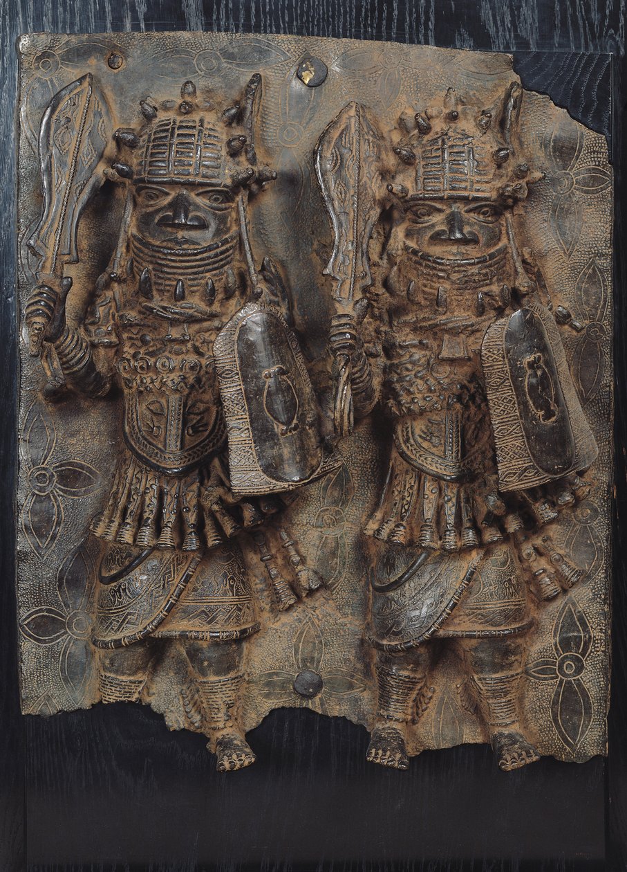 Plaque béninoise avec deux guerriers, Nigeria - School African
