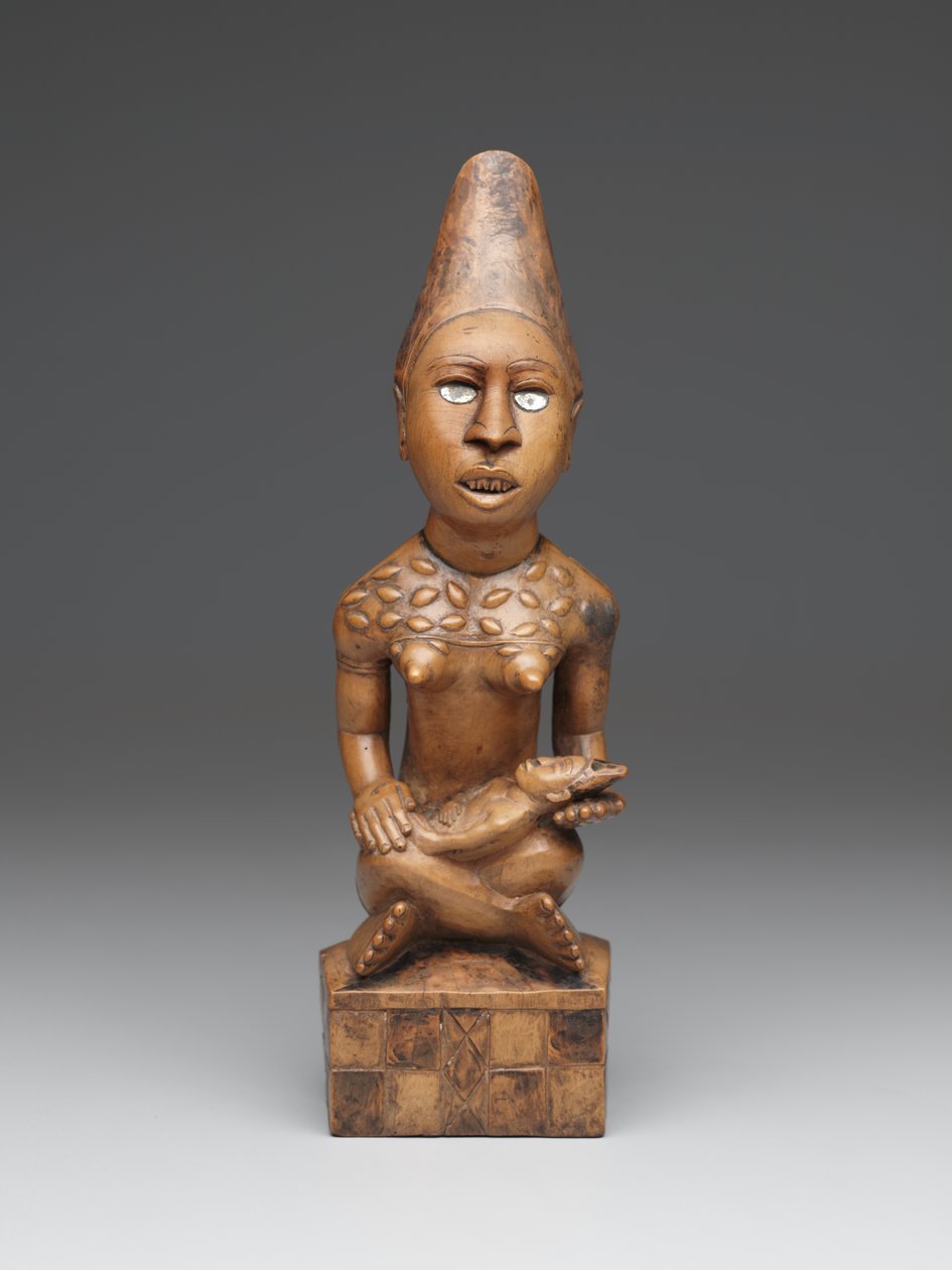 Figure féminine assise avec enfant (pfemba) Groupe Yombe, Peuples Kongo - School African