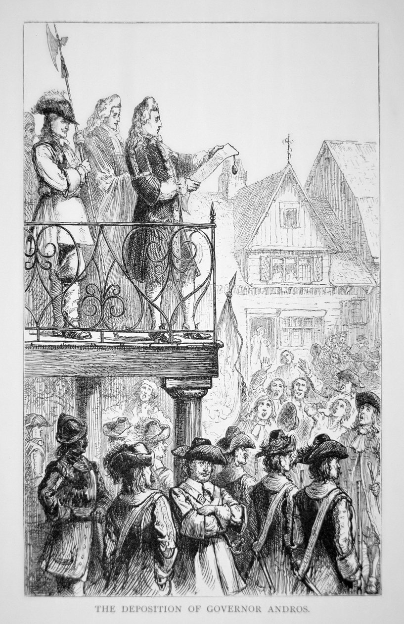 Sir Edmund Andros proclame le Dominion de la Nouvelle-Angleterre en 1686 avec lui-même comme gouverneur - School American