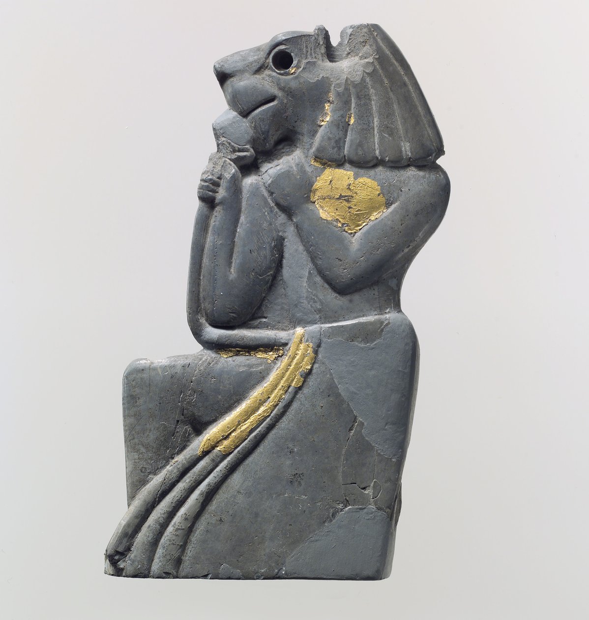 Fragment de plaque : figure agenouillée à tête de lion, vers le XVIIIe siècle av. J.-C. - School Anatolian