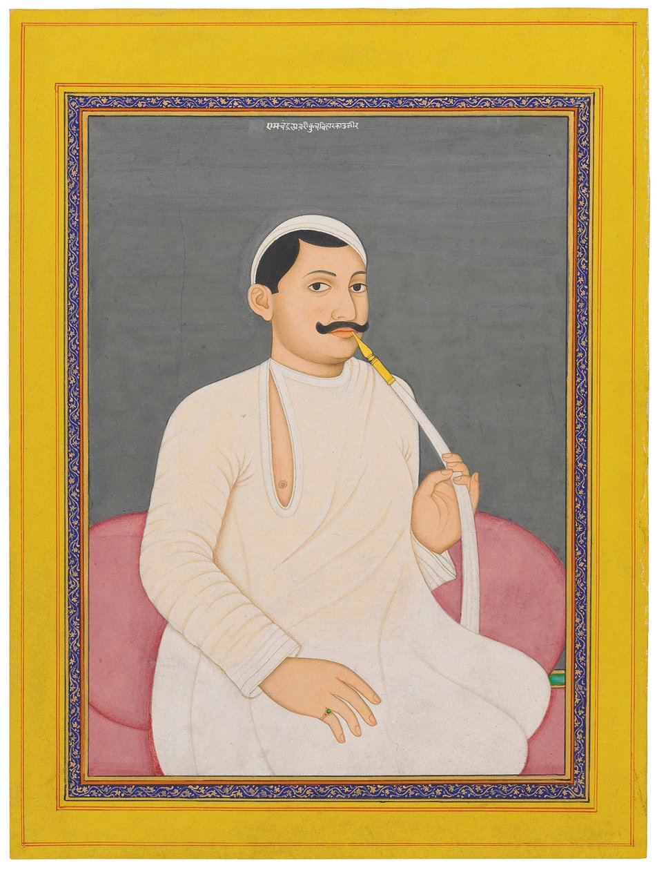 Portrait assis de Ram Chandra Lahiri, Dewan de Cooch Bewar (1829 - 1842, c. 1840) - School Bengali