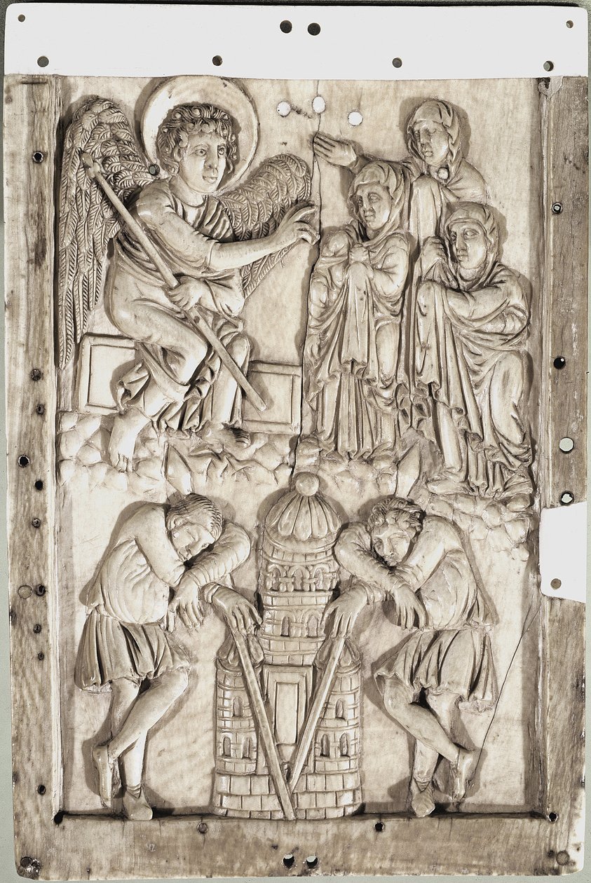 Art carolingien : saintes femmes au sépulcre - (Saintes femmes au sépulcre) Relief en ivoire - School Carolingian